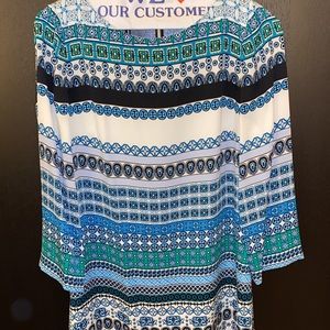 Diane von furstenburg lightweight long sleeved mosaic dress